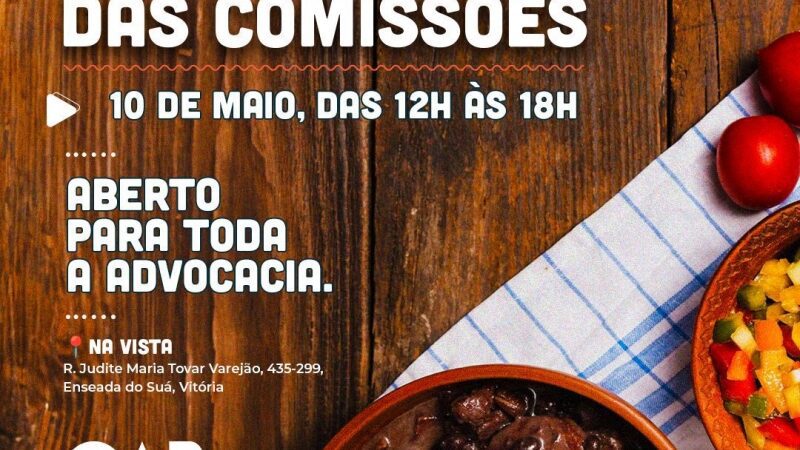 Prepare-se para a 1ª Feijoada Solidária das Comissões em 10 de maio
