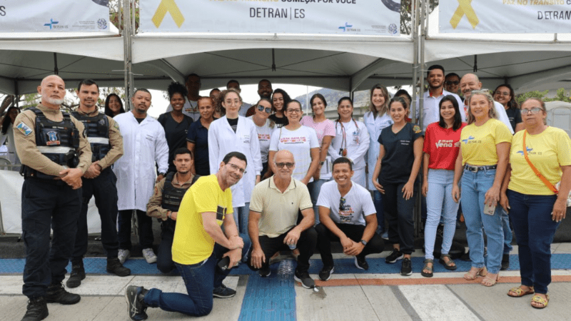 Conscientização do Maio Amarelo é foco de ação da Prefeitura e Detran na Nova Orla de Cariacica
