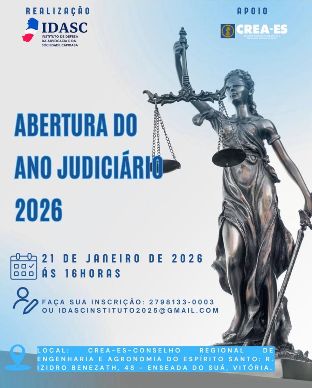 Cerimônia marca a abertura do Ano Judiciário 2026