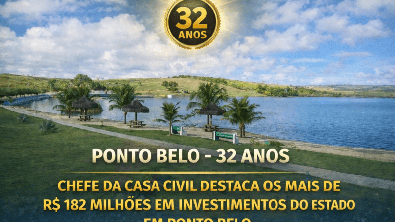 PONTO BELO CHEGA AOS 32 ANOS COM MAIS DE R$ 182 MILHÕES EM INVESTIMENTOS DO ESTADO