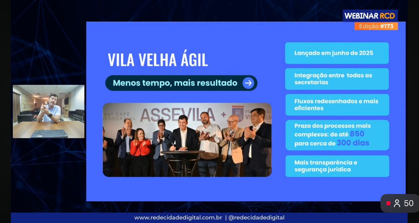 Vila Velha destaca transformação digital em webinar da Rede Cidade Digital