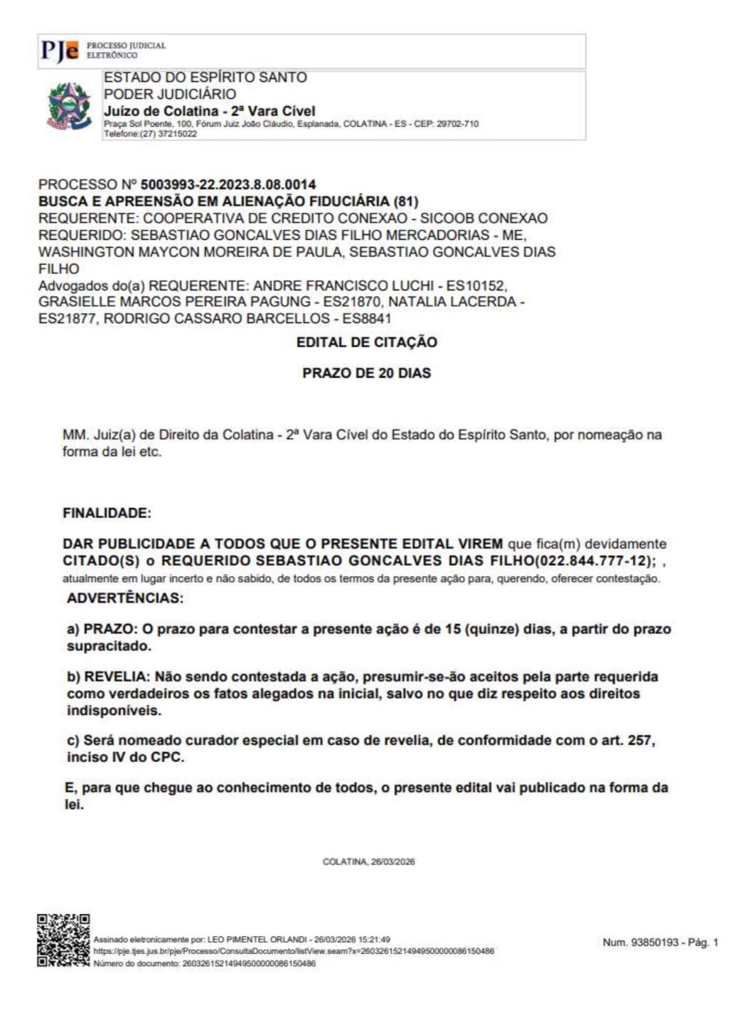 Edital de Citação