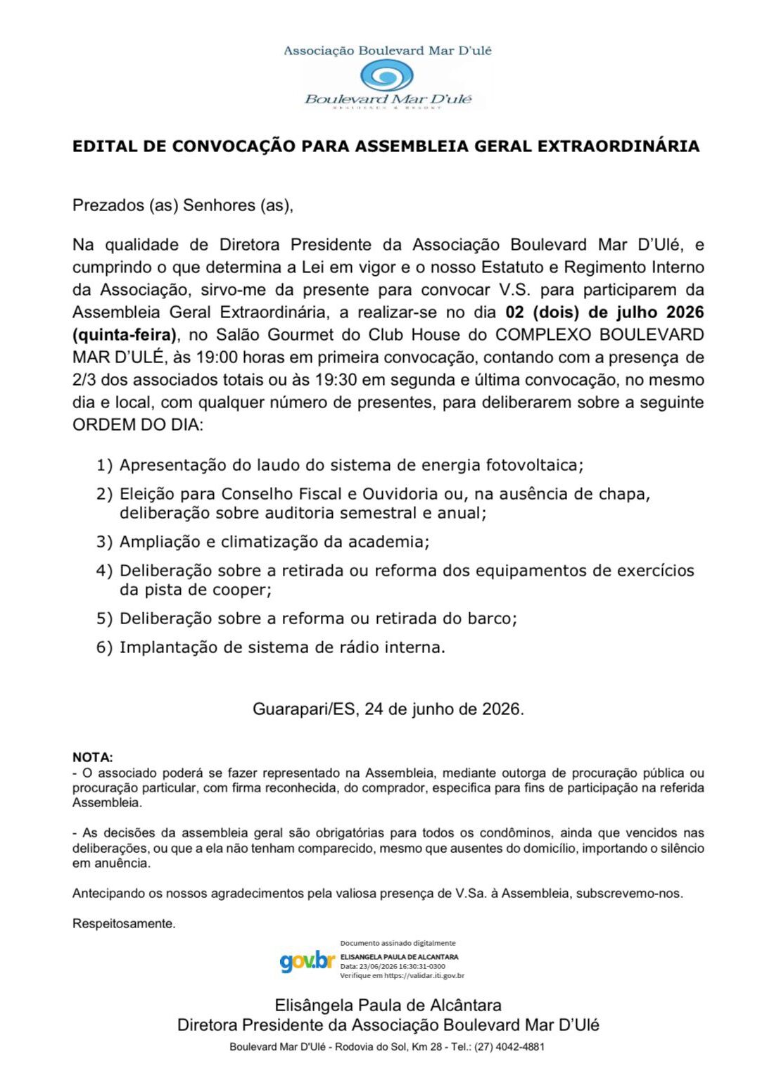 Edital de Convocação