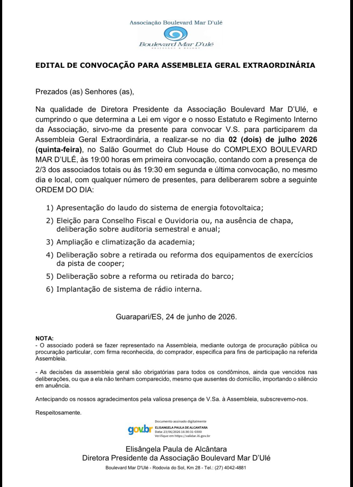 Edital de Convocação