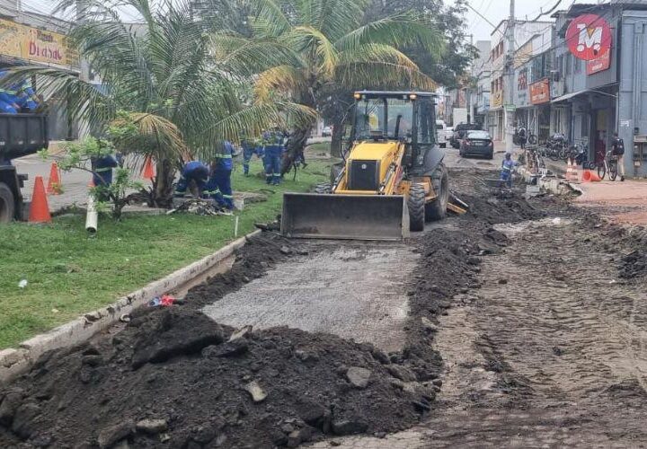 Obras de recuperação avançam na Avenida Álvares de Azevedo, na Cidade da Barra