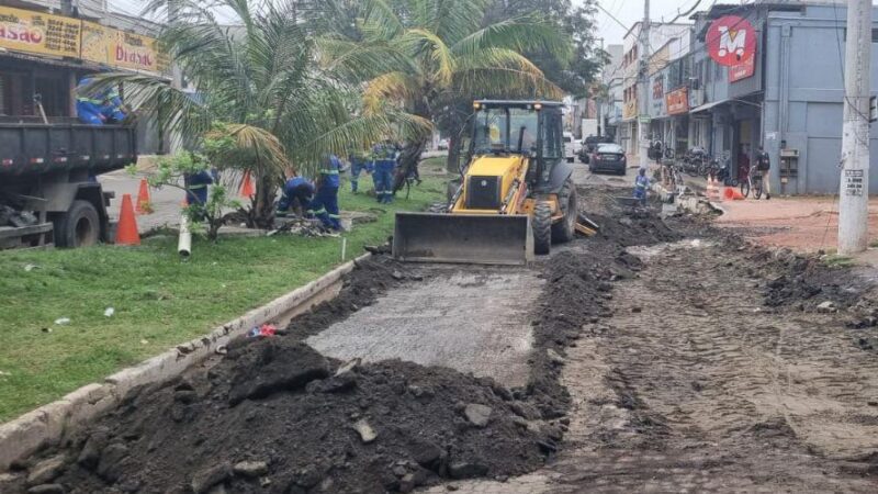 Obras de recuperação avançam na Avenida Álvares de Azevedo, na Cidade da Barra