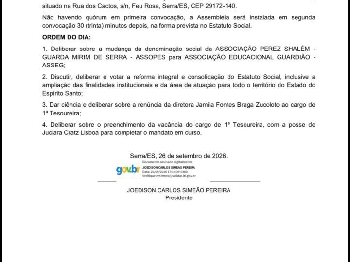 EDITAL DE CONVOCAÇÃO
