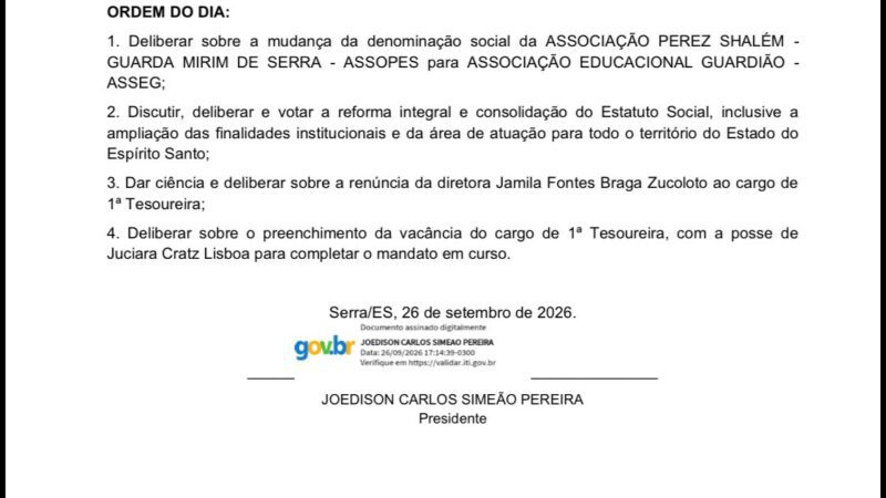 EDITAL DE CONVOCAÇÃO