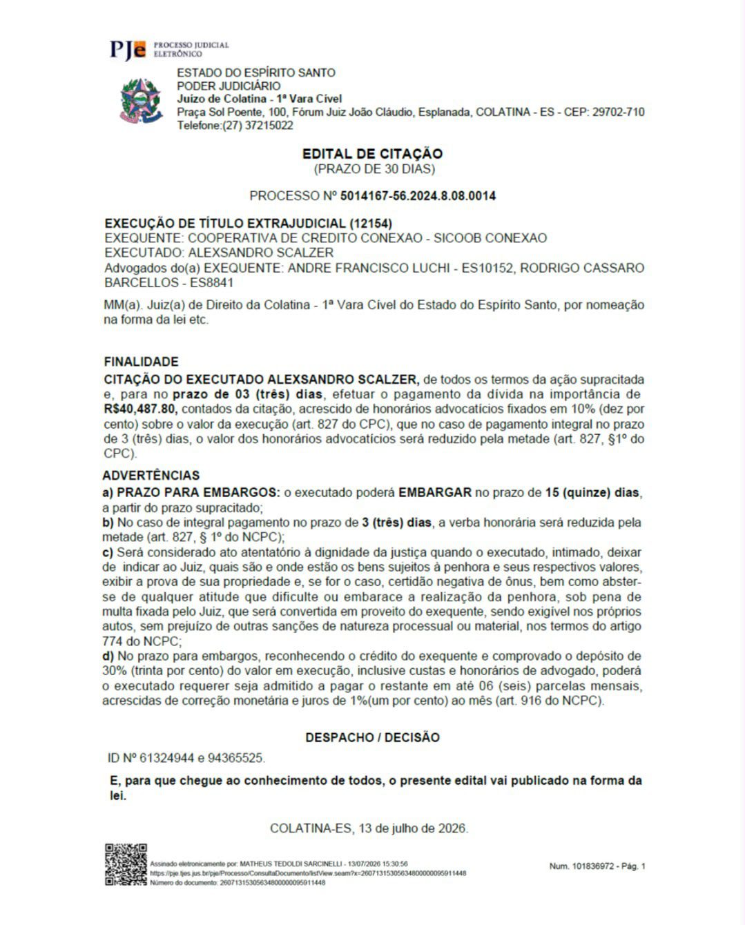 EDITAL DE CITAÇÃO