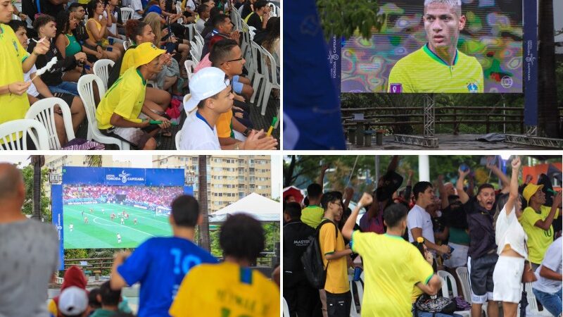 Torcida da Serra marca golaço de alegria na transmissão do jogo do Brasil no Parque da Cidade