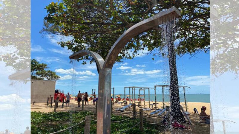 Praias de Vila Velha com chuveiros funcionando