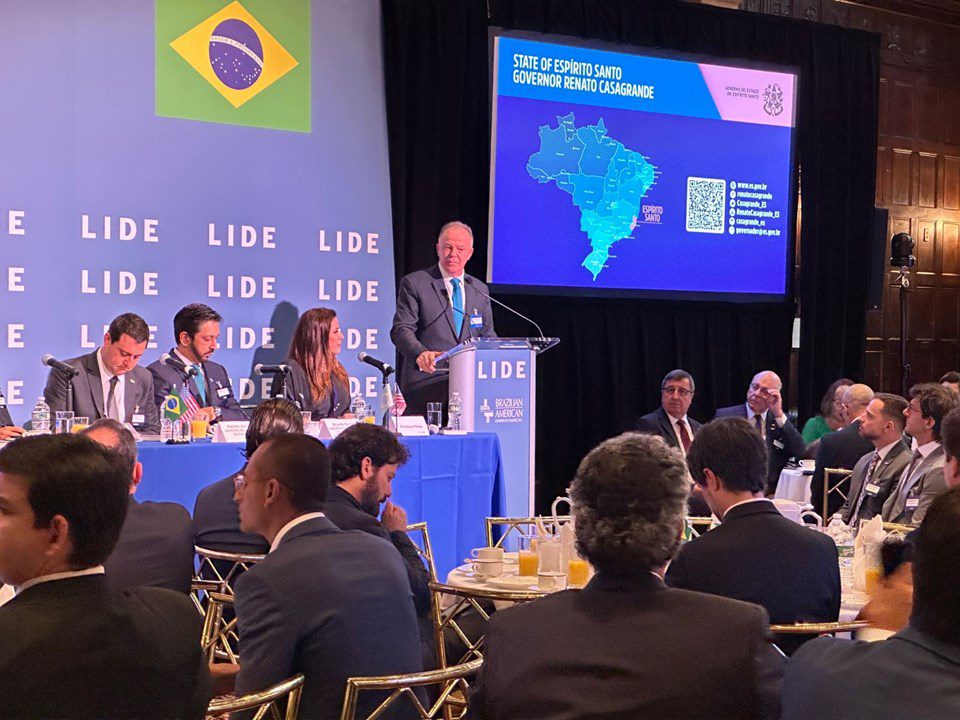 Renato Casagrande fala sobre potencialidades do Espírito Santo em evento nos Estados Unidos