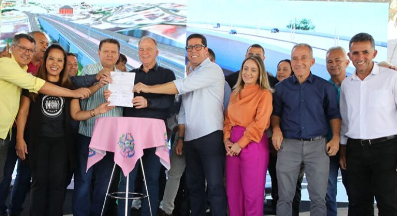 Prefeito Euclério Sampaio e governador Renato Casagrande assinam ordem de serviço para início das obras do viaduto da avenida Mário Gurgel em Cariacica