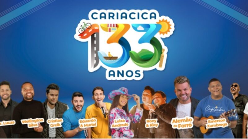 Cariacica comemora 133 anos: Veja os horários de abertura dos portões para os shows gratuitos