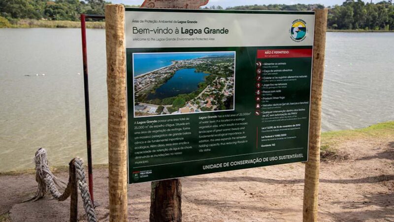 APA da Lagoa Grande ganha novas placas informativas em Ponta da Fruta,Vila Velha