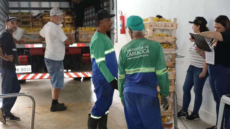 Nove toneladas de frutas e legumes doadas ao banco de alimentos de Cariacica para beneficiar a comunidade