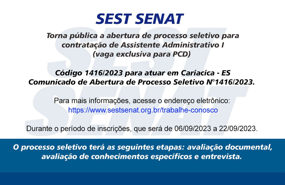 Comunicado sobre os processos seletivos