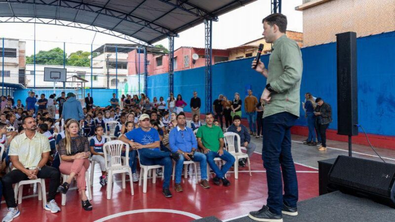 Prefeitura de Vila Velha inaugura quadra poliesportiva revitalizada ​em escola de Rio Marinho