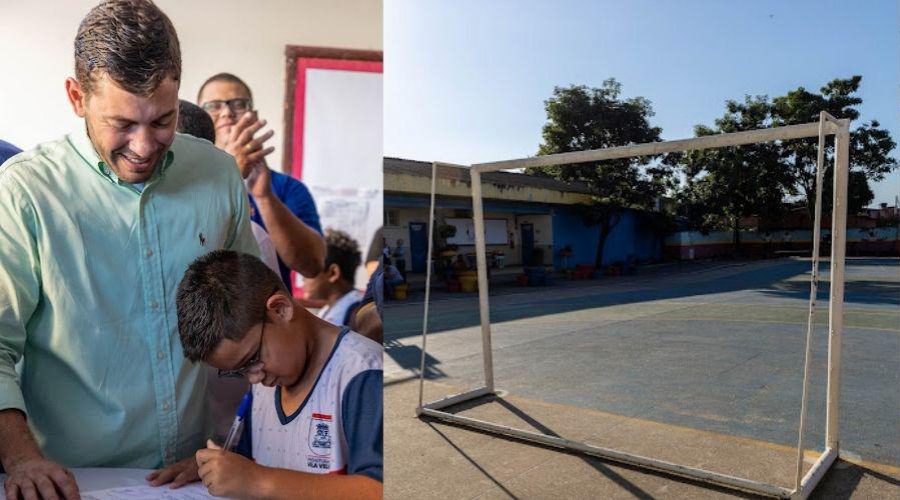 Prefeito Arnaldinho Borgo assina ordem de serviço para construção de quadras em duas em escolas