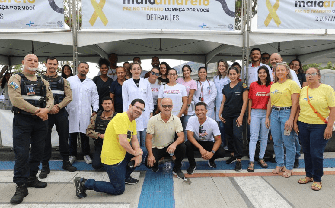 Conscientização do Maio Amarelo é foco de ação da Prefeitura e Detran na Nova Orla de Cariacica