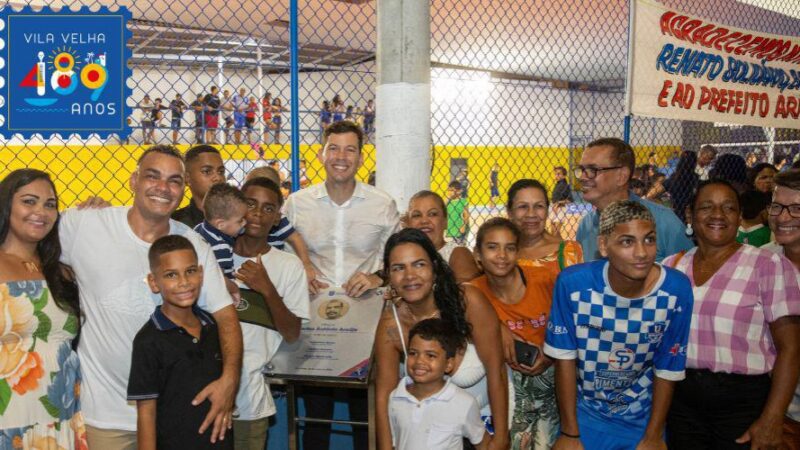 Famílias marcam presença na inauguração da área de lazer em Cobi de Baixo