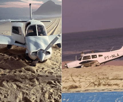 Aeronave com presidente da OAB-ES faz pouso de emergência em praia do Rio