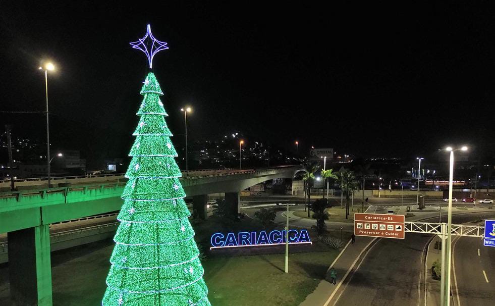 Natal em Cariacica ganha destaque com iluminação especial de 1,4 milhão de pontos de luz