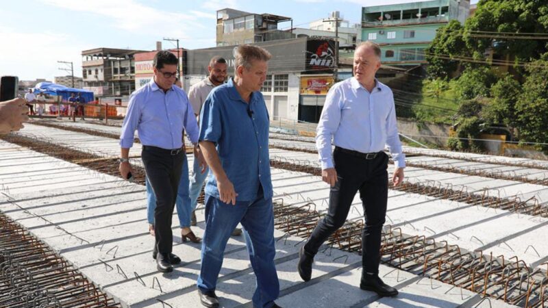 Prefeito, governador e presidente da Assembleia visitam etapa final das obras do viaduto em construção