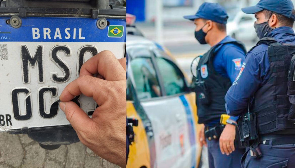 Motociclista é detido por uso de placa irregular