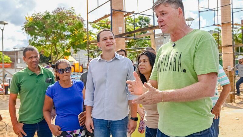 Pazolini visita obra da cobertura da quadra de Gurigica